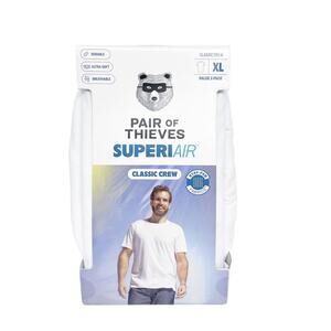 Pair of Thieves Men's Super Soft Crew Neck T Shirt White 3 Pack Size XL